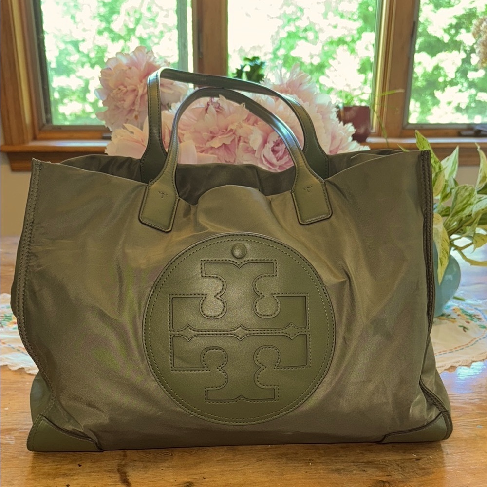 Tory Burch Ella Tote Dark Green Tote Bag